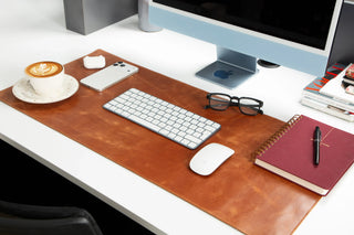 Bouletta Desk Mat Golden Tan Natural Leather Desk Mat Medium Premium Koruma