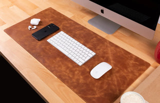 Bouletta Desk Mat Moccasin Natural Leather Desk Mat Medium Premium Koruma