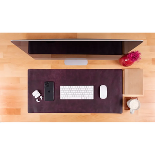 Bouletta Desk Mat Scarlet Red Natural Leather Desk Mat Medium Premium Koruma