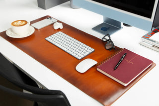 Bouletta Desk Mat Tan Natural Leather Desk Mat Medium Premium Koruma
