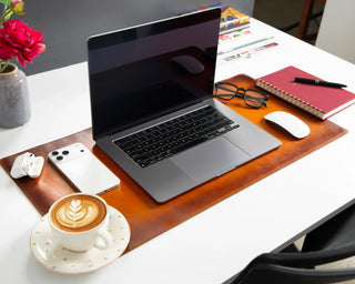 Bouletta Desk Mat Tan Natural Leather Desk Mat Small Premium Koruma
