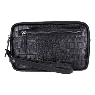 Bouletta Men Wallet Crocodile Black Noma Leather Clutch Bag Premium Koruma