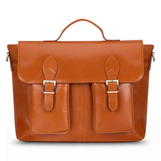 Bouletta Laptop Briefcase 13" 14" / Tan Olympus Leather Business Briefcase / Laptop Case Premium Koruma
