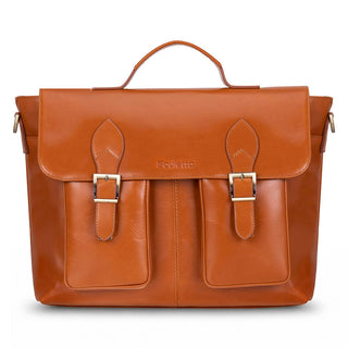 Bouletta Laptop Briefcase 13" 14" / Tan Olympus Leather Business Briefcase / Laptop Case Premium Koruma