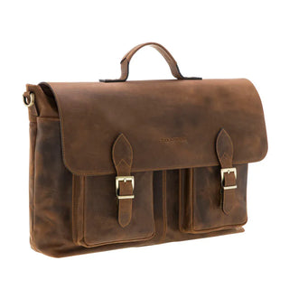 Bouletta Laptop Briefcase 14" / Coffee Olympus Leather Business Briefcase / Laptop Case Premium Koruma