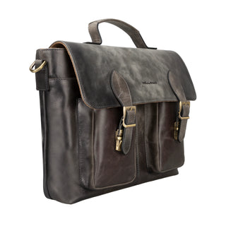 Bouletta Laptop Briefcase 14" / Gray Olympus Leather Business Briefcase / Laptop Case Premium Koruma