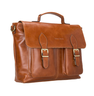 Bouletta Laptop Briefcase 14" / Sandy Tan Olympus Leather Business Briefcase / Laptop Case Premium Koruma