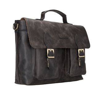 Bouletta Laptop Briefcase 17" / Tan Olympus Leather Business Briefcase / Laptop Case Premium Koruma