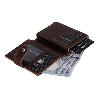 Bouletta Card Holder Palermo Mechanical Leather Card Holder Premium Koruma