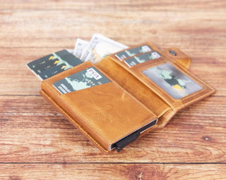Bouletta Card Holder Palermo Mechanical Leather Card Holder Premium Koruma