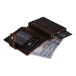 Bouletta Card Holder Palermo Mechanical Leather Card Holder Premium Koruma