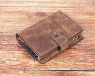 Bouletta Card Holder Palermo Mechanical Leather Card Holder Premium Koruma