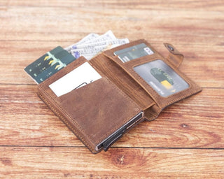 Bouletta Card Holder Palermo Mechanical Leather Card Holder Premium Koruma