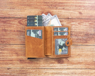 Bouletta Card Holder Palermo Mechanical Leather Card Holder Premium Koruma