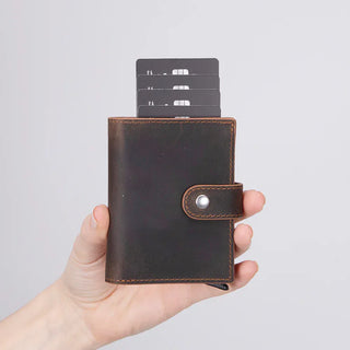 Bouletta Card Holder Palermo Mechanical Leather Card Holder Premium Koruma