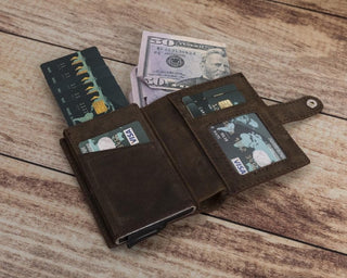 Bouletta Card Holder Palermo Mechanical Leather Card Holder Premium Koruma
