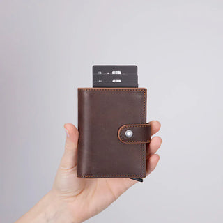 Bouletta Card Holder Palermo Mechanical Leather Card Holder Premium Koruma