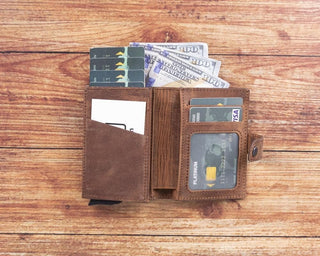 Bouletta Card Holder Palermo Mechanical Leather Card Holder Premium Koruma