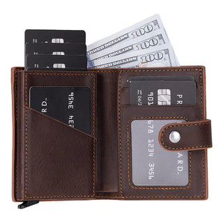 Bouletta Card Holder Palermo Mechanical Leather Card Holder Premium Koruma