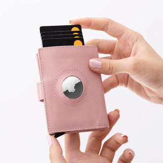 Bouletta Card Holder Palertag Zip Mechanical Leather Card Holder with AirTag Slot Premium Koruma