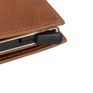 Bouletta Card Holder Palertag Zip Mechanical Leather Card Holder with AirTag Slot Premium Koruma