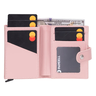 Bouletta Card Holder Pink Palertag Zip Mechanical Leather Card Holder with AirTag Slot Premium Koruma