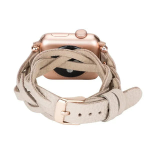 Bouletta Watch Band Peggy Ferro Leather Double Tour Apple Watch Band with Rose Gold Trok Premium Koruma