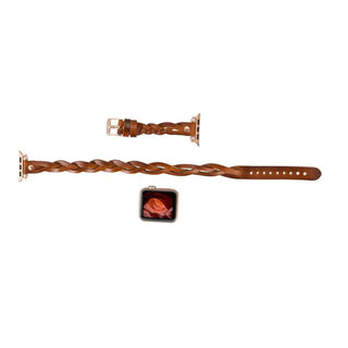 Bouletta Watch Band Peggy Ferro Leather Double Tour Apple Watch Band with Rose Gold Trok Premium Koruma