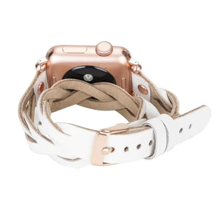 Bouletta Watch Band Peggy Ferro Leather Double Tour Apple Watch Band with Rose Gold Trok Premium Koruma