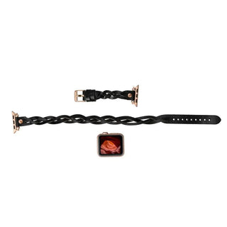 Bouletta Watch Band Peggy Ferro Leather Double Tour Apple Watch Band with Rose Gold Trok Premium Koruma