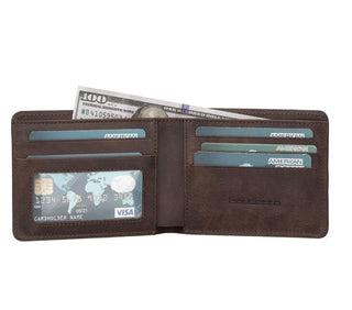 Bouletta Men Wallet Dark Brown Pier Leather Men's Wallet Premium Koruma
