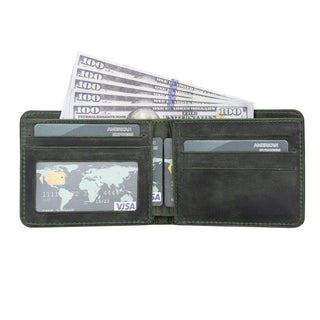 Bouletta Men Wallet Forest Green Pier Leather Men's Wallet Premium Koruma