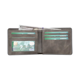 Bouletta Men Wallet Light Gray Pier Leather Men's Wallet Premium Koruma