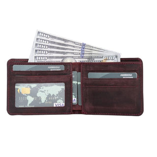 Bouletta Men Wallet Raisin Pier Leather Men's Wallet Premium Koruma