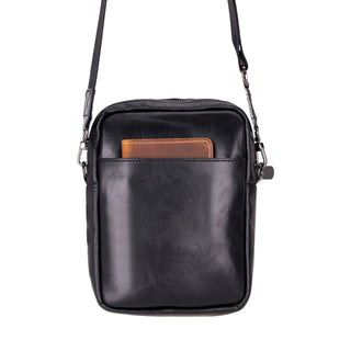 Bouletta Cell Phone Crossbody Bag Black Pisa Leather Crossbody Bag Premium Koruma