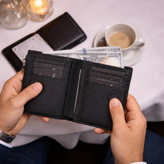 Bouletta Men Wallet Rexon Leather Men's Wallet with Zipper Premium Koruma