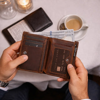 Bouletta Men Wallet Rexon Leather Men's Wallet with Zipper Premium Koruma