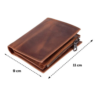 Bouletta Men Wallet Rexon Leather Men's Wallet with Zipper Premium Koruma