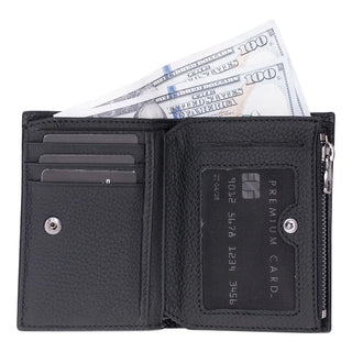 Bouletta Men Wallet Black Rexon Leather Men's Wallet with Zipper Premium Koruma