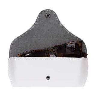 Bouletta Glasses Case Sandy White Roan Leather Glasses Case Premium Koruma