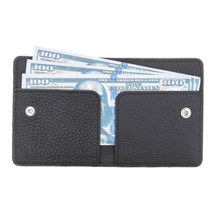 Bouletta Wallet Pebble Black Robin Leather Wallet Premium Koruma
