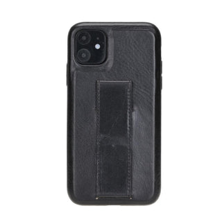 Bouletta Phone Case Black Rock Cover iPhone 11 Leather Case with Stand Premium Koruma