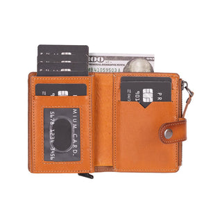 Bouletta Card Holder Tan Rodos Pop-up Leather Card Holder Premium Koruma