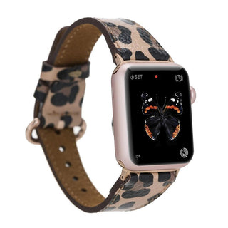 Bouletta Watch Band Leopard Tan / 44 / 45 / 46 / 49mm Roma Leather Apple Watch Band Premium Koruma