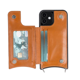 Bouletta Phone Case Saff iPhone 12 / 12 Pro Leather Case with Shoulder Strap Premium Koruma