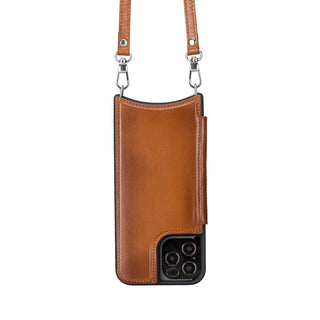 Bouletta Phone Case Saff iPhone 12 / 12 Pro Leather Case with Shoulder Strap Premium Koruma
