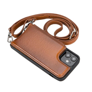 Bouletta Phone Case Saff iPhone 12 Mini Leather Case with Shoulder Strap Premium Koruma