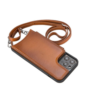 Bouletta Phone Case Saff iPhone 12 Mini Leather Case with Shoulder Strap Premium Koruma