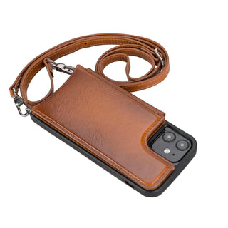 Bouletta Phone Case Saff iPhone 12 Mini Leather Case with Shoulder Strap Premium Koruma