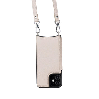 Bouletta Phone Case Sandy Brown Saff iPhone 12 Mini Leather Case with Shoulder Strap Premium Koruma